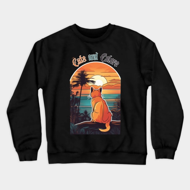 Cats and Colors Crewneck Sweatshirt by abdellahyousra